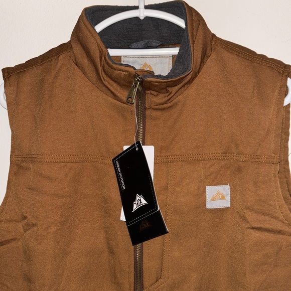 Men's Loose Fit Workwear Vest Fleece-Lined Durability Waterproof Mock-Neck Vest - Picture 6 of 16